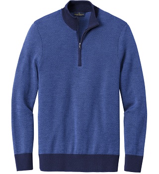 Washable Merino Birdseye 1/4-Zip Sweater