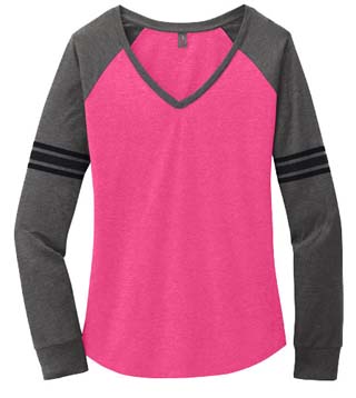 DM477 - Ladies' L/S V-Neck Tee