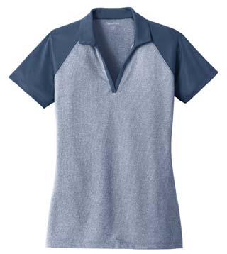 Ladies' Raglan Heather Block Polo